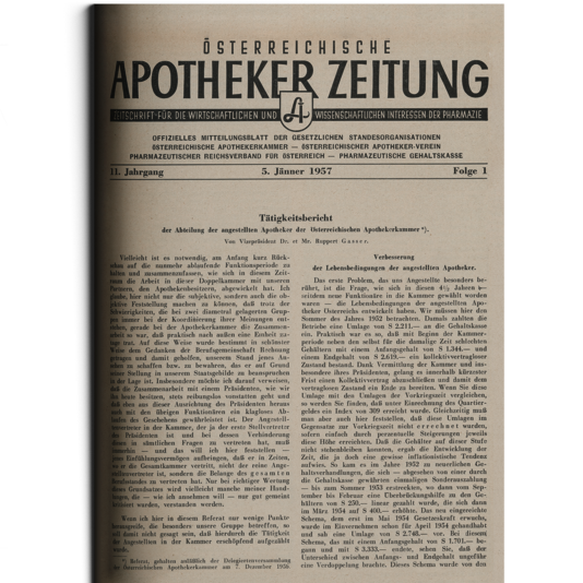 Cover der ersten Ausgabe des 11. Jahrgangs der ÖAZ im Jahr 1957