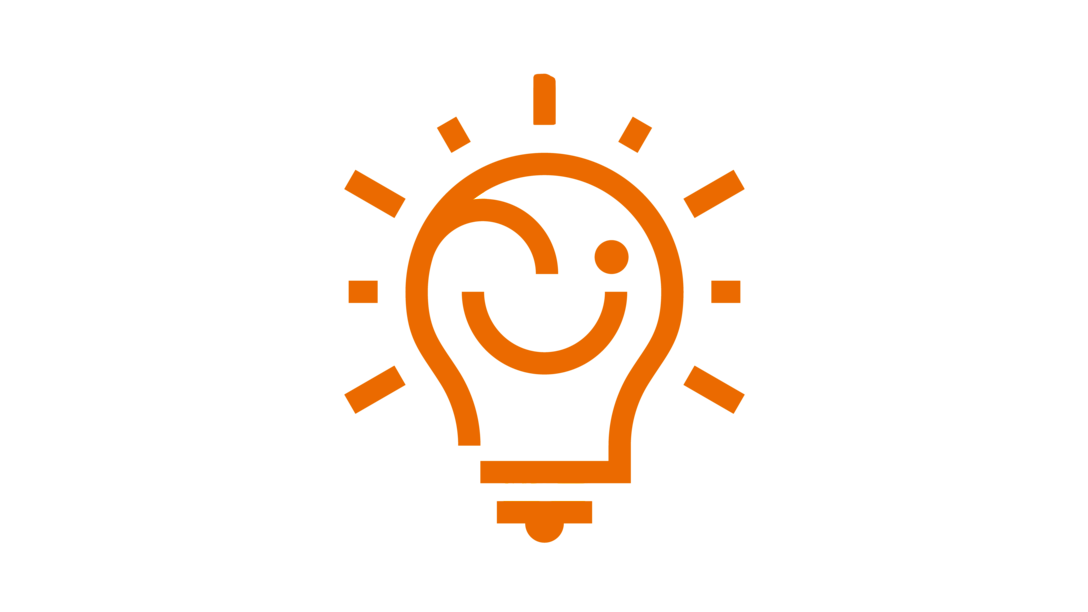 Gelbes Symbolbild einer Glühbirne