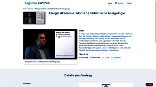 Ansicht einer spezifischen Landingpage