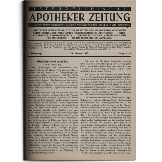 Cover der ersten Ausgabe der ÖAZ im Jahr 1947.