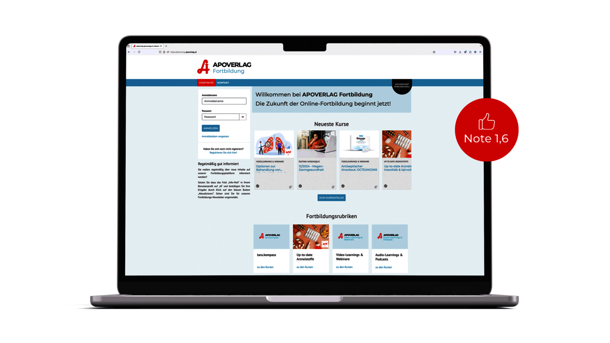 Abbildung einer Website im Mock-Up